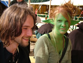 Zauberer Daniel Winzer mit einem Ork auf dem ConQuest of Mythodea